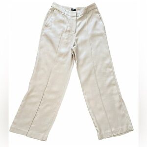 Express Editor Wide Leg Pants 4S Cream Linen Blend High Waist Matching Vest Soon